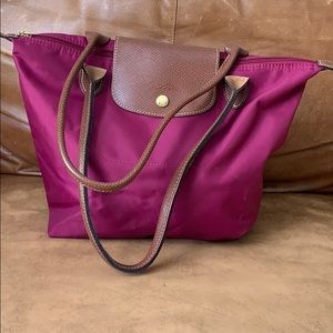 Magenta long champ le pliage tote